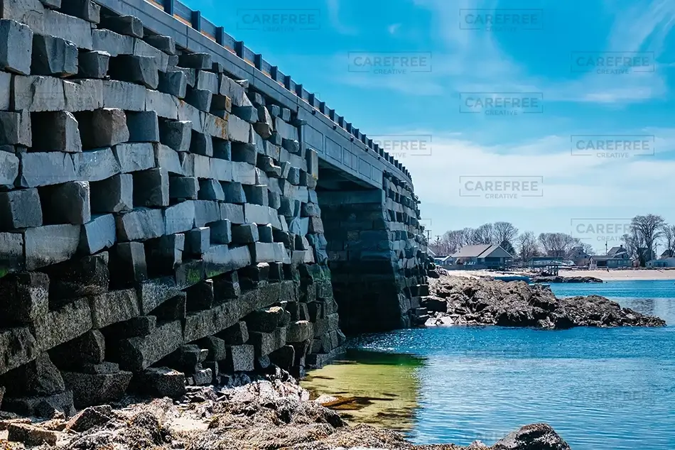 Cribstone Bridge with Shadow Play, Harpswell, Maine · United States