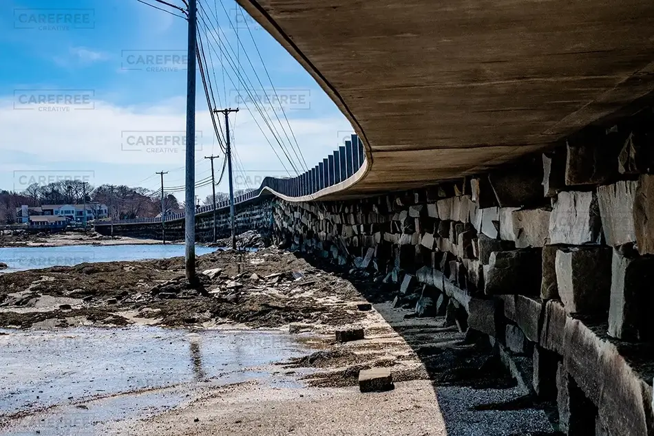 Cribstone Bridge Walkway Underside, Harpswell, Maine · United States