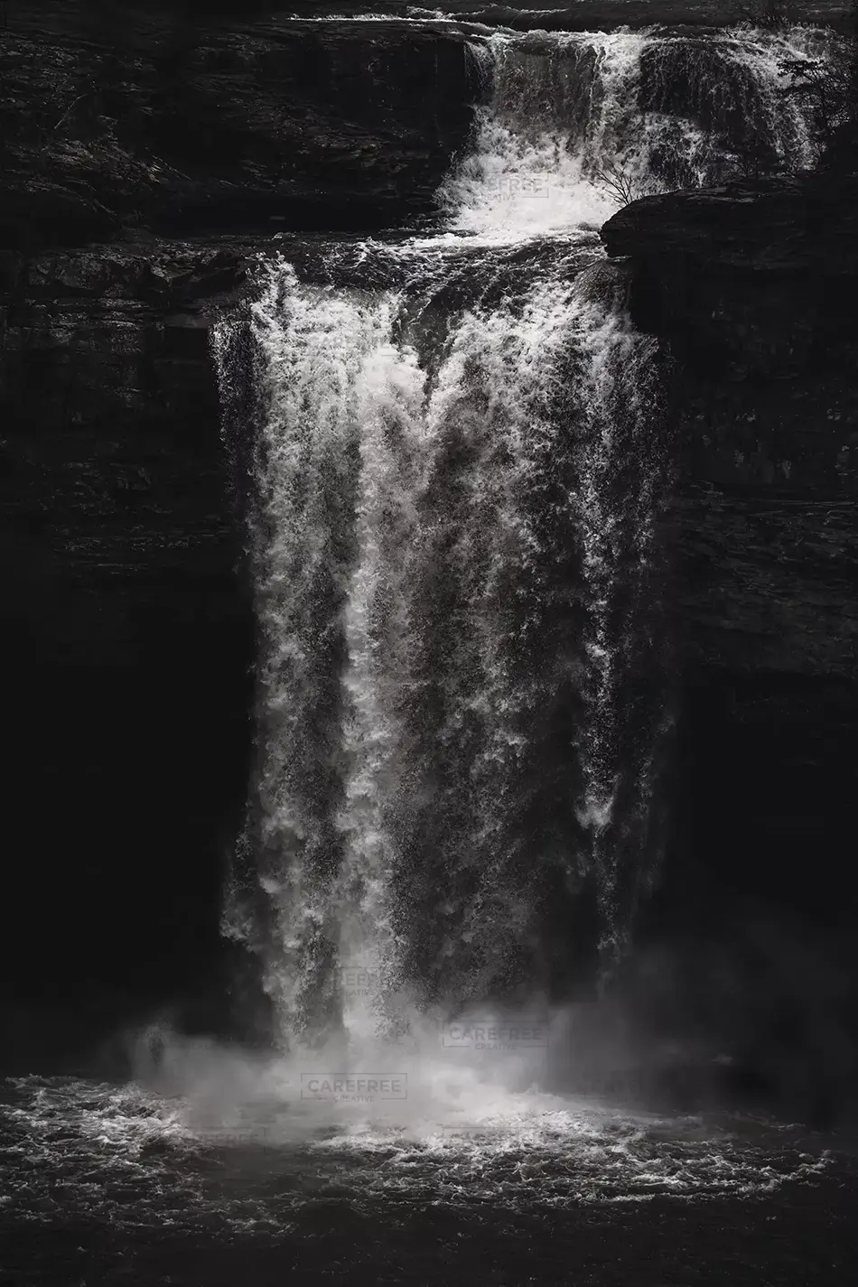 DeSoto State Park Waterfall’s Dark Elegance, Fort Payne, Alabama · United States