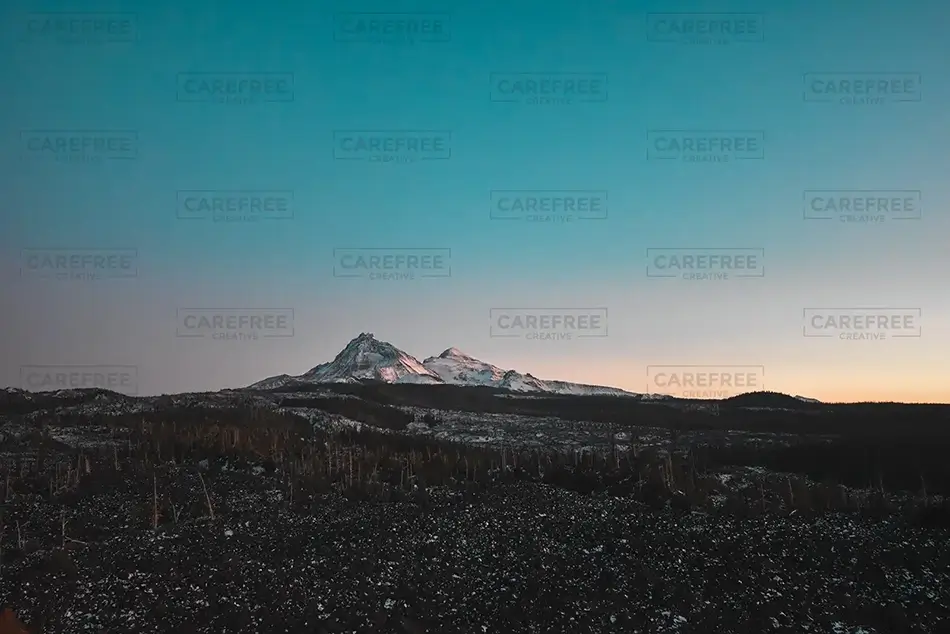 Dee Wright Observatory with Clear Sky Mountain Backdrop, Blue River, Oregon · United States