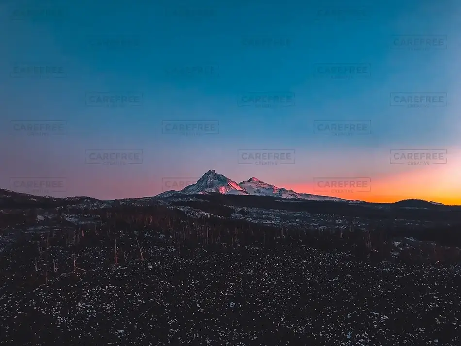 Dee Wright Observatory Mountain’s Twilight Aura, Blue River, Oregon · United States