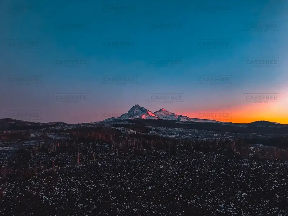 Dee Wright Observatory Mountain Silhouette at Nightfall