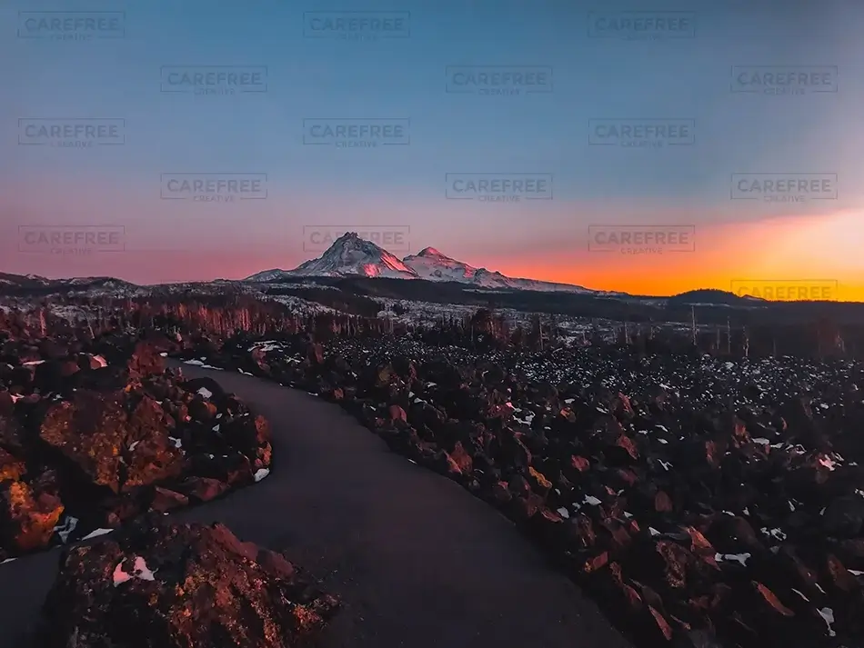 Dee Wright Observatory Path Leading to Sunset