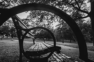 Deering Oaks Park Monochrome Bench Solitude, Portland, Maine