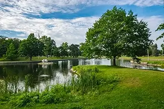 Deering Oaks Park Serene Pond Side Path, Portland, Maine