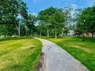 Deering Oaks Park Trail Through the Greenery, Portland, Maine