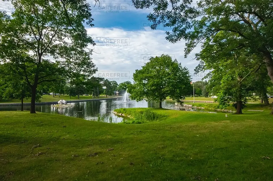 Deering Oaks Park Idyllic Picnic by the Pond, Portland, Maine · United States