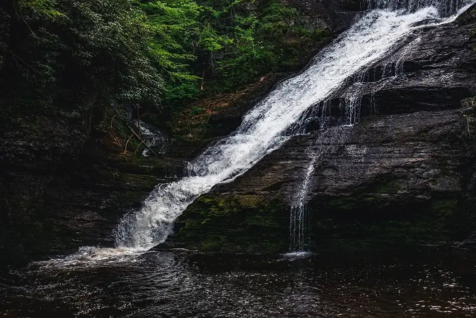 Dingmans Falls The Mist-Enshrouded Cascade, Dingmans Ferry, Pennsylvania · United States