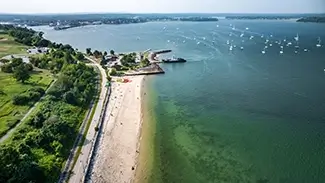 Eastern Promenade Scenic Shoreline with Sailing Boats, Portland, Maine