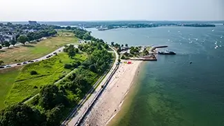 Eastern Promenade Serene Coastal Landscape with Pathway, Portland, Maine