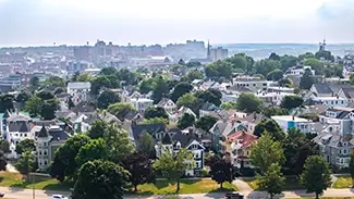 Eastern Promenade Scenic City View with Homes, Portland, Maine