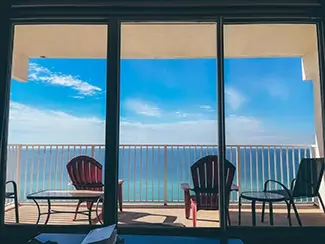 Resort Balcony Ocean View Through Windows, Florida