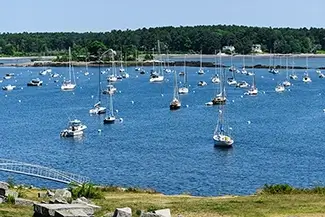Fort McClary State Historic Site Yachts Dotting Seascape, Kittery, Maine