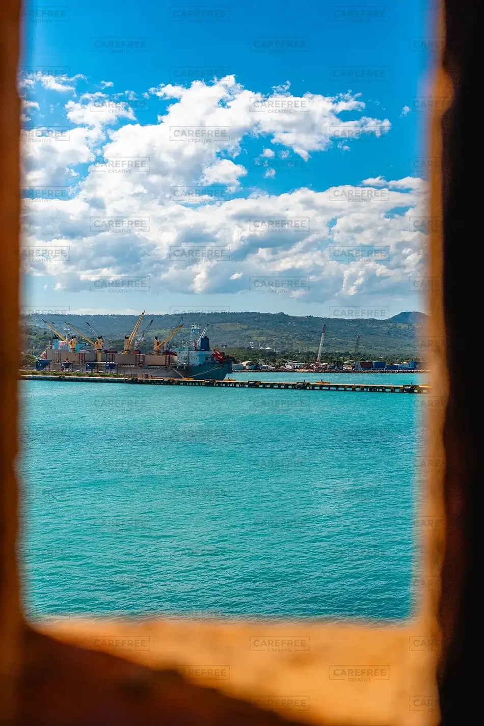 Fortaleza de San Felipe Azure Waters Framing the Horizon, Puerto Plata, Dominican Republic · Caribbean