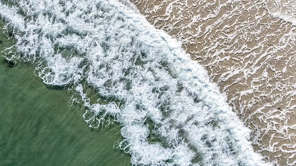 Fortunes Rock Beach Waves on Sandy Shoreline, Biddeford, Maine · United States
