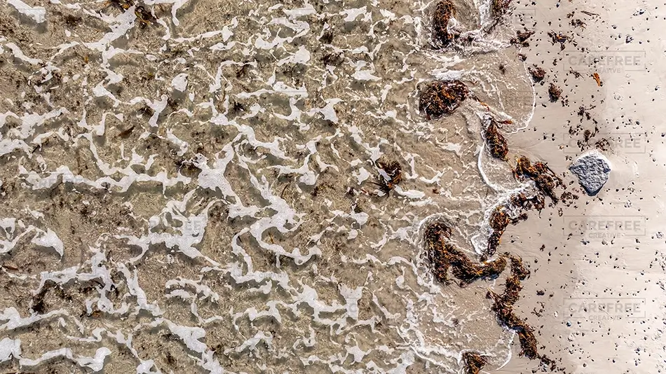 Fortunes Rock Beach Aerial View of Waves and Sand, Biddeford, Maine · United States