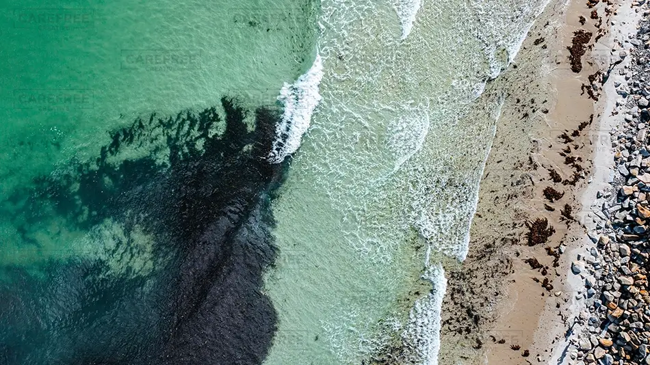 Fortunes Rock Beach Aerial View of Shoreline, Biddeford, Maine · United States