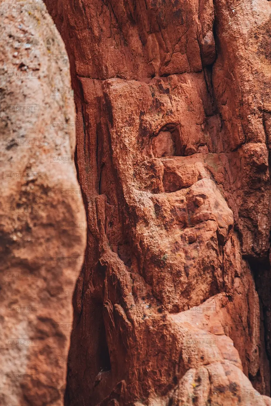 Garden Of The Gods Red Rock Crevice Detail, Colorado Springs, Colorado · United States