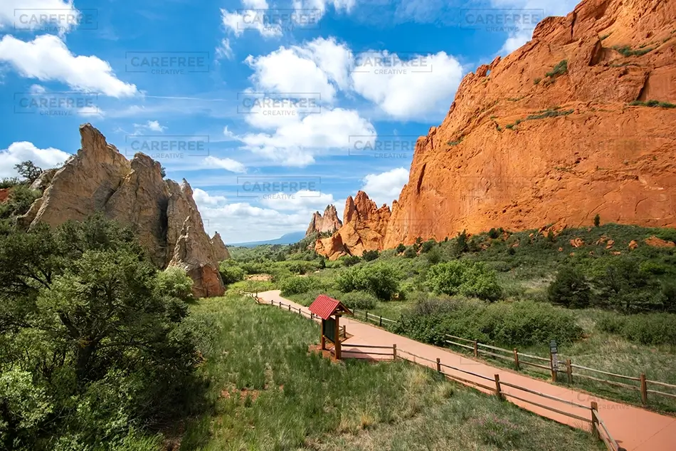 Garden Of The Gods Trail Past Red Rocks, Colorado Springs, Colorado · United States