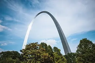 Gateway Arch National Park Arch Sunlit Contrast, St. Louis, Missouri