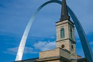 Gateway Arch National Park Bell Tower Framed, St. Louis, Missouri