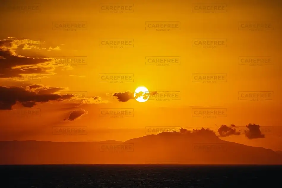 Golden Mountain Fiery Sunset