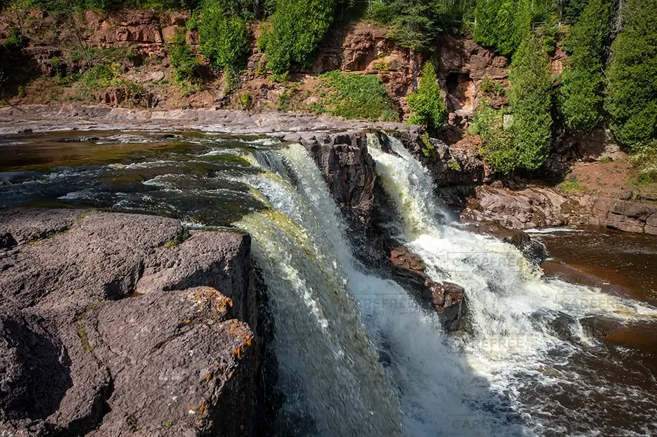 Gooseberry Falls State Park Cascading Waterfall View, Two Harbors, Minnesota · United States