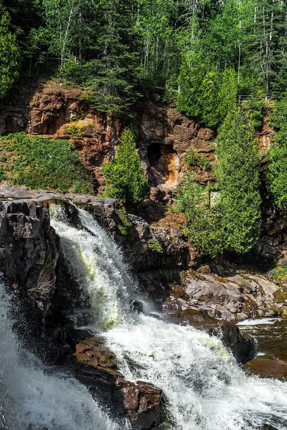 Gooseberry Falls State Park Majestic Waterfall and Greenery