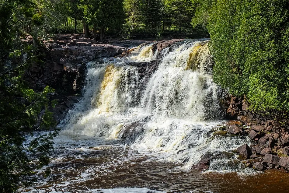 Gooseberry Falls State Park Cascading Waterfall, Two Harbors, Minnesota · United States