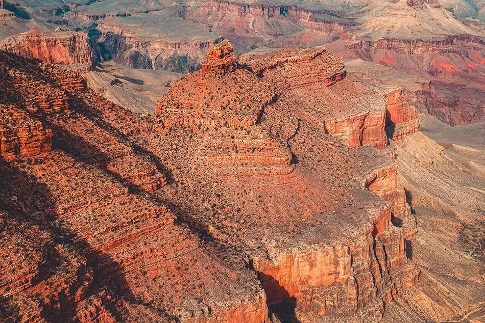 Grand Canyon National Park Sunlit Red Butte, North Rim, Arizona · United States