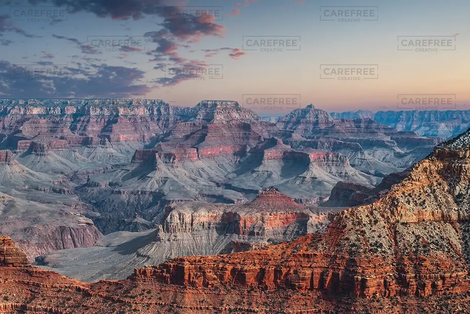 Grand Canyon National Park Layered Canyon Cliffs at Dusk, North Rim, Arizona · United States