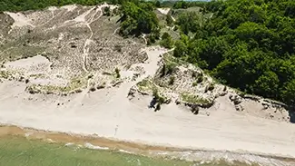 Grand Mere State Park Aerial Beach Dunes, Stevensville, Michigan