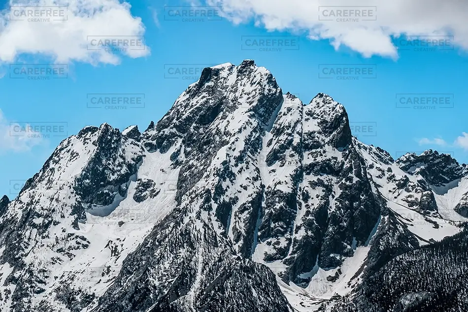 Grand Tetons National Park Snow Covered Peaks, Jackson, Wyoming · United States