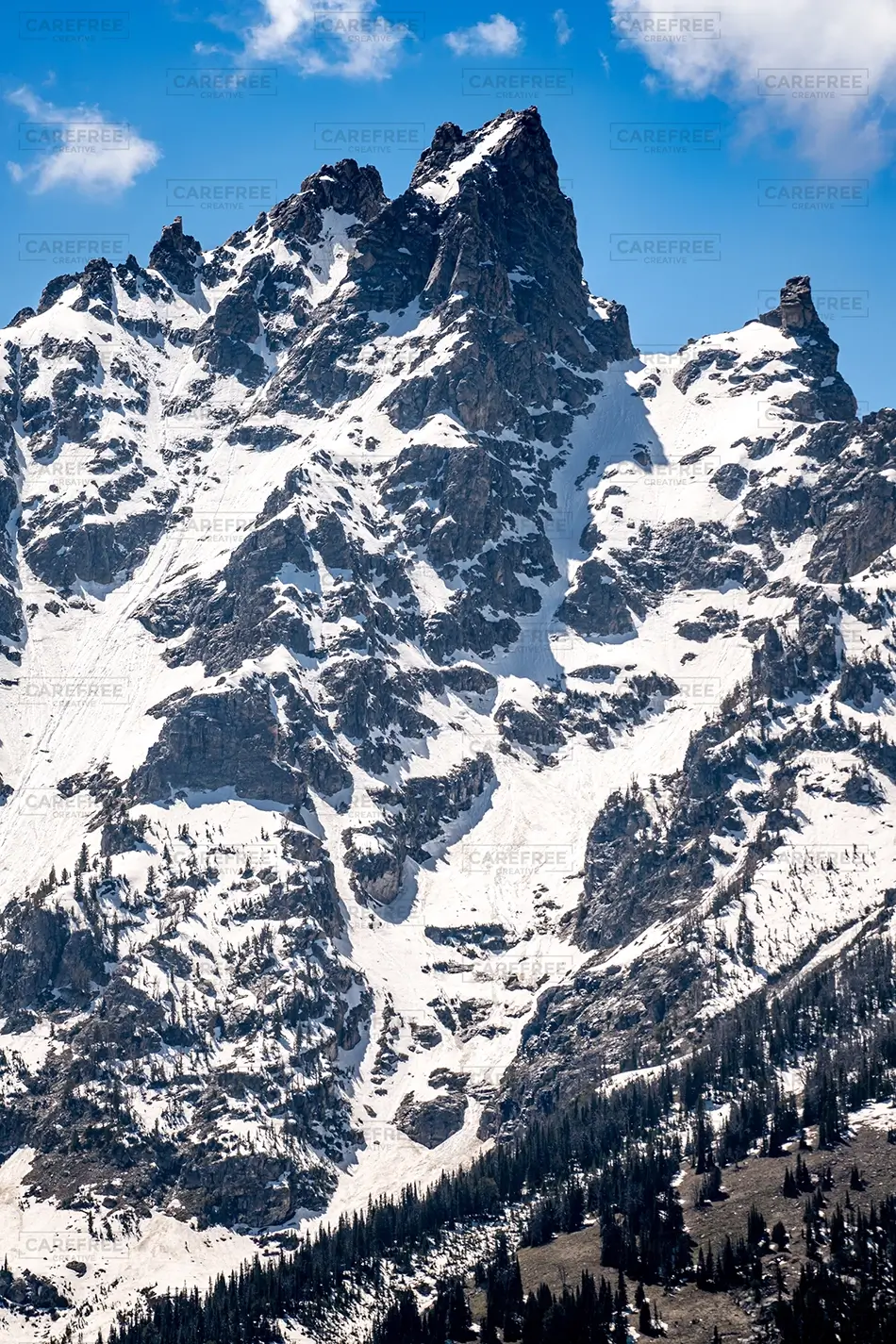 Grand Teton National Park Majestic Snowy Peaks Macro, Jackson, Wyoming · United States