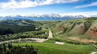Grand Tetons National Park Lush Green Valley View, Jackson, Wyoming