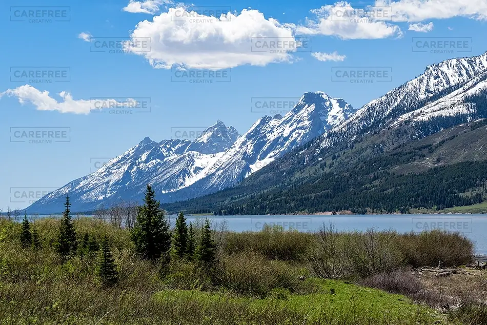 Grand Teton National Park Snowy Mountain Landscape, Jackson, Wyoming · United States