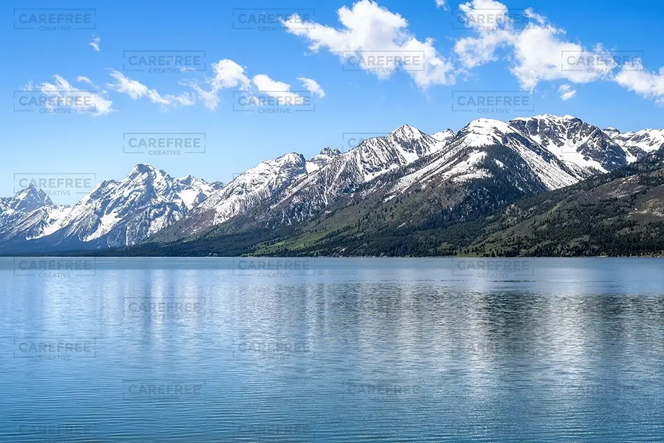 Grand Teton National Park Snowcapped Mountains Reflection, Jackson, Wyoming · United States