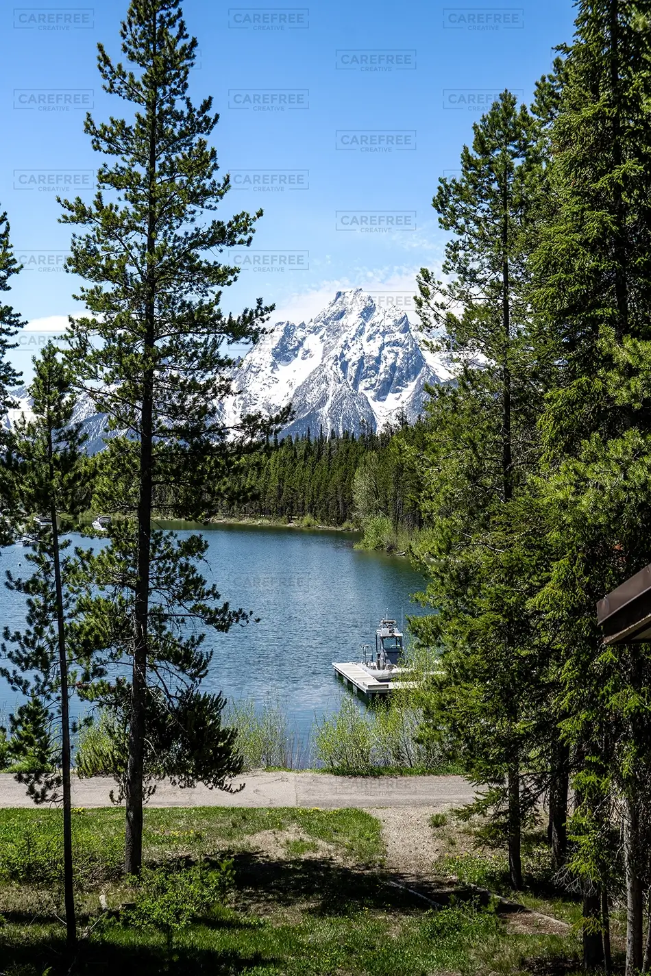 Grand Tetons National Park Framed Mountain Lake, Jackson, Wyoming · United States