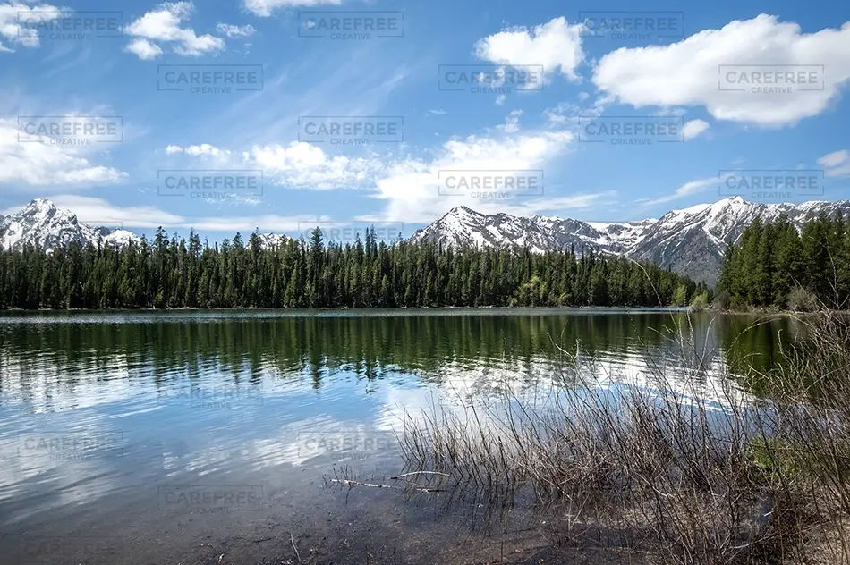 Grand Tetons National Park Serene Lake and Mountains, Jackson, Wyoming · United States