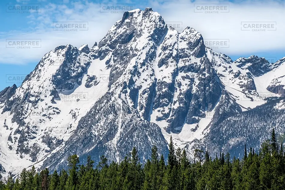 Grand Teton National Park Majestic Snow-Capped Peaks Close-Up, Jackson, Wyoming · United States