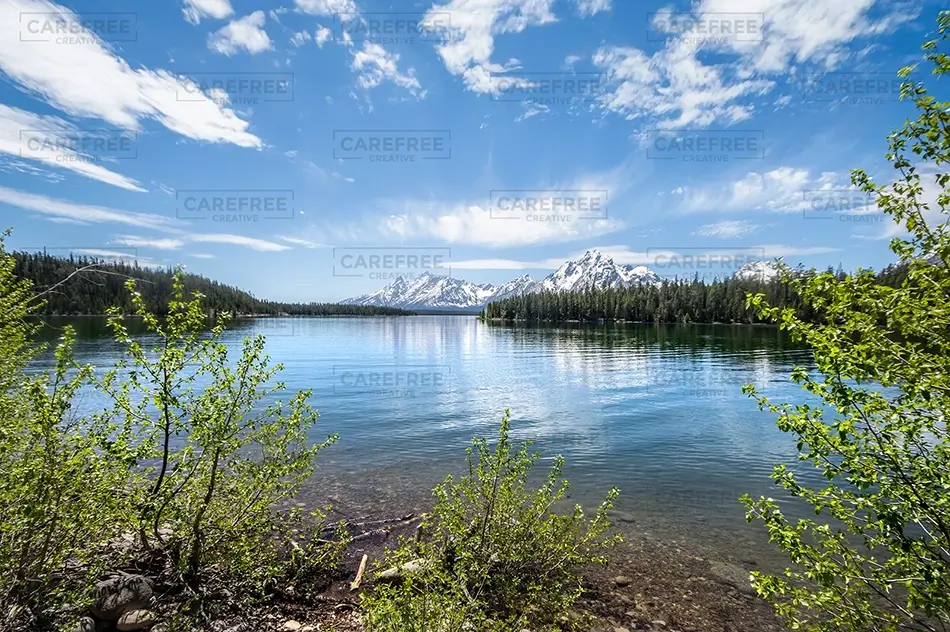 Grand Teton National Park Serene Mountain Lake View, Jackson, Wyoming · United States