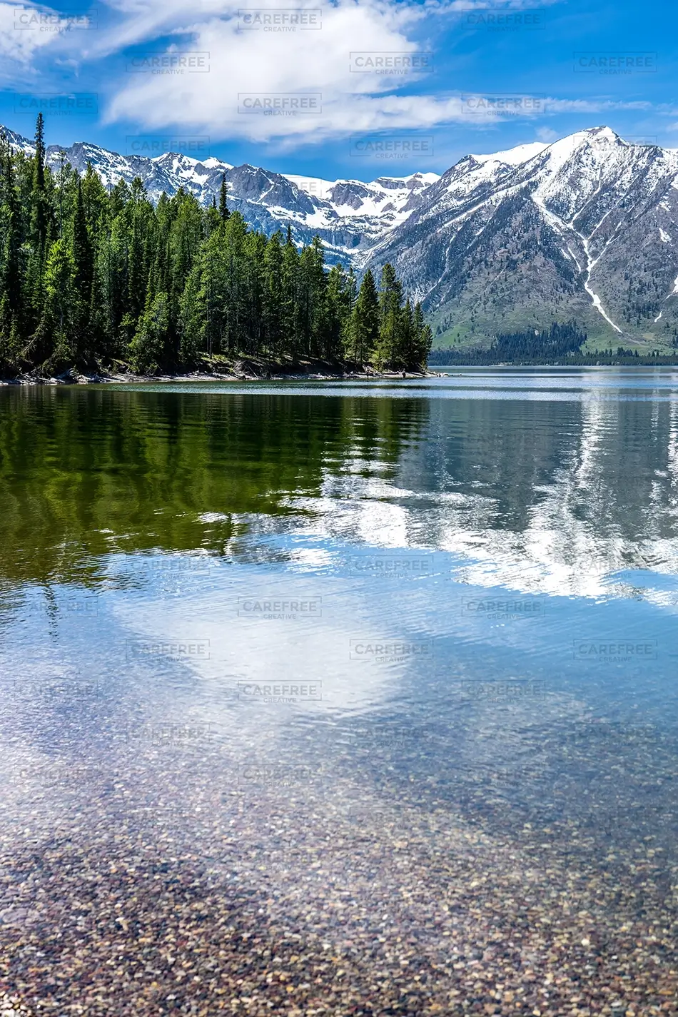 Grand Teton National Park Serene Mountain Lake, Jackson, Wyoming · United States