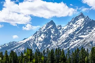 Grand Tetons National Park Cloudy Mountain Peaks, Jackson, Wyoming