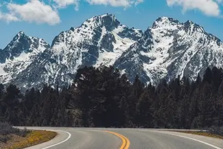 Grand Tetons National Park Scenic Mountain Roadway, Jackson, Wyoming