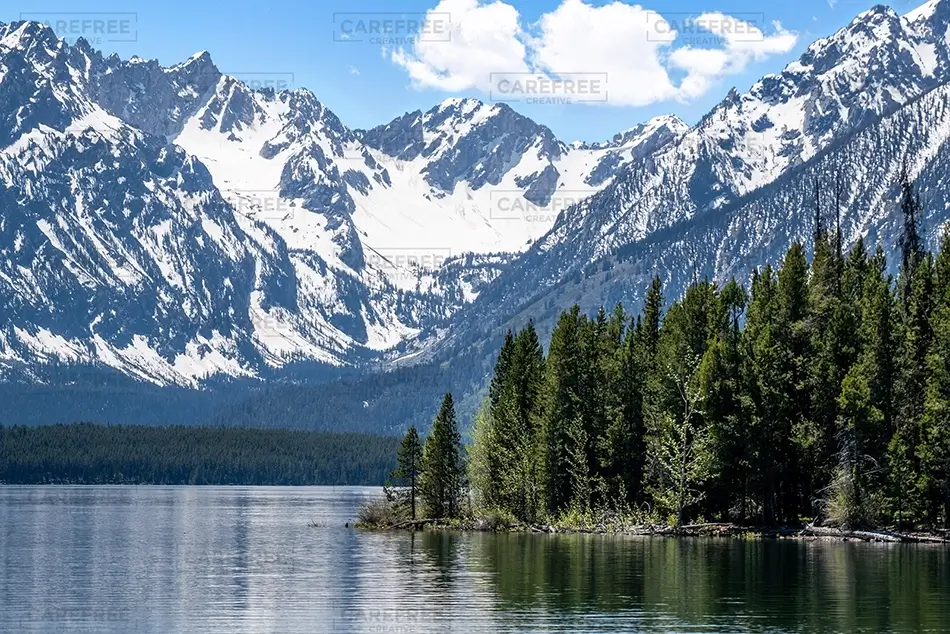 Grand Teton National Park Serene Mountain Reflection, Jackson, Wyoming · United States