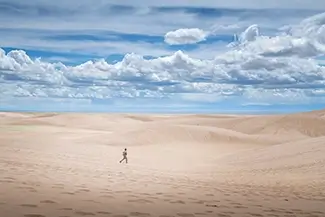 Great Sand Dunes National Park Solitary Figure on Scenic Dunes, Alamosa, Colorado