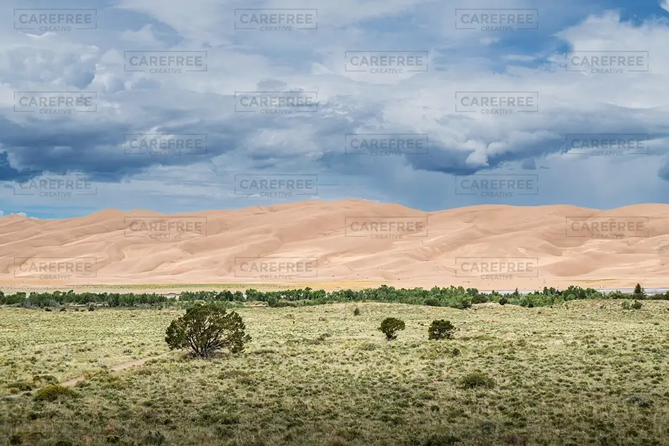 Great Sand Dunes National Park Desert Landscape and Clouds, Alamosa, Colorado · United States