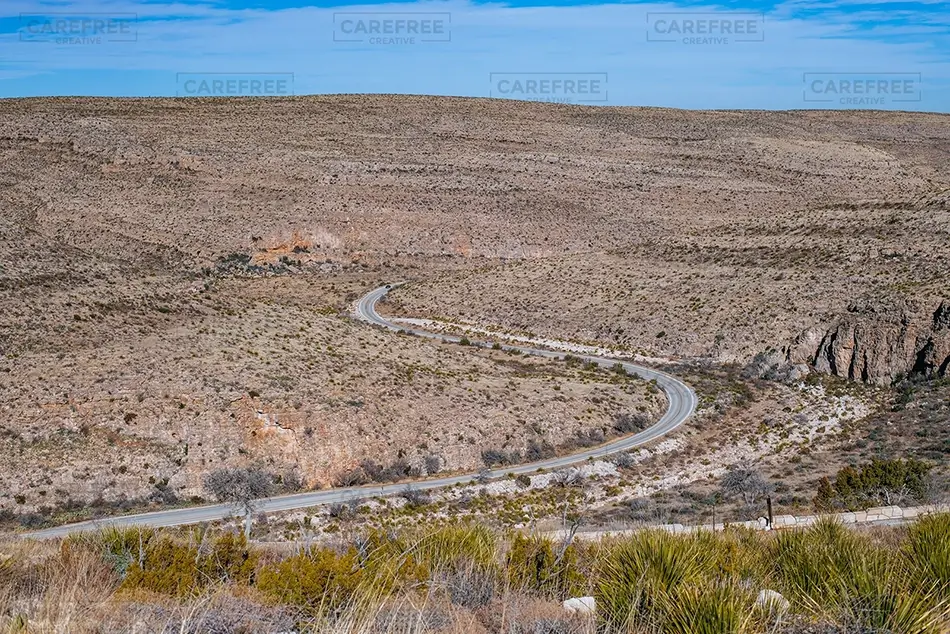 Guadalupe Mountains National Park Winding Desert Road, Dell City, Texas · United States
