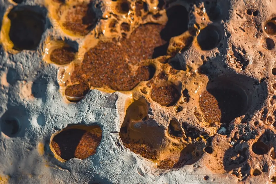 Hazard Reef Weathered Rusty Rock Surface, Los Osos, California · United States