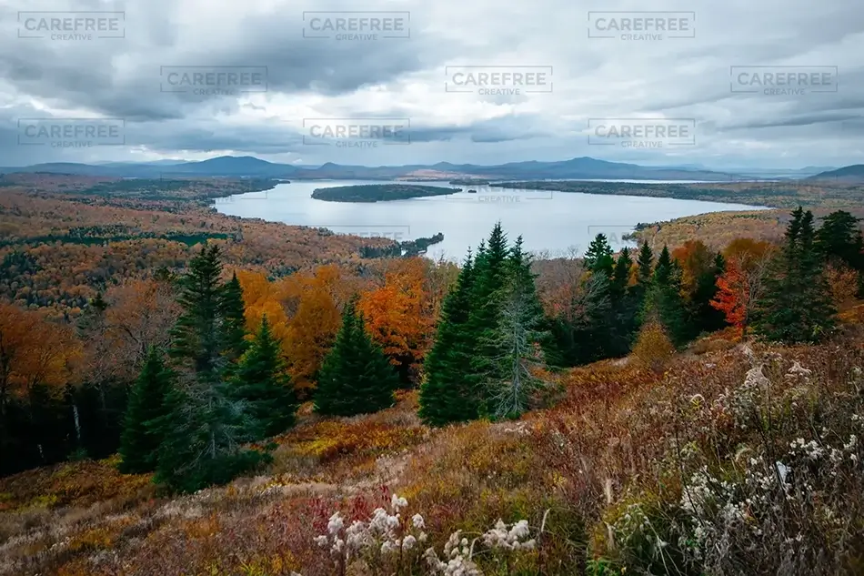 Height of Land Autumn Splendor Panorama, Roxbury, Maine · United States